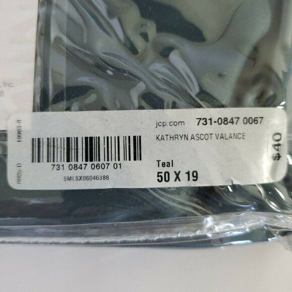 Liz Claiborne Kathryn Rounded Ascot Valance teal Window Curtain - Picture 4 of 4